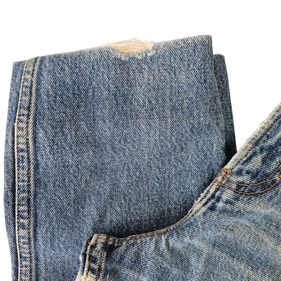 Gap Classic Straight Leg Cotton Jeans Women 10 High Rise Med Wash Distressed VTG - Picture 5 of 10